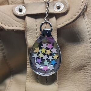 Star Bag Charm Keychain Combo with Multicolor Stars
